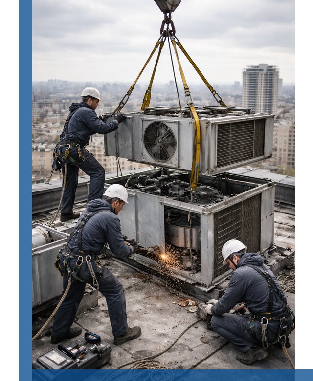 Демонтаж крышной установки в Балашихе любой сложности