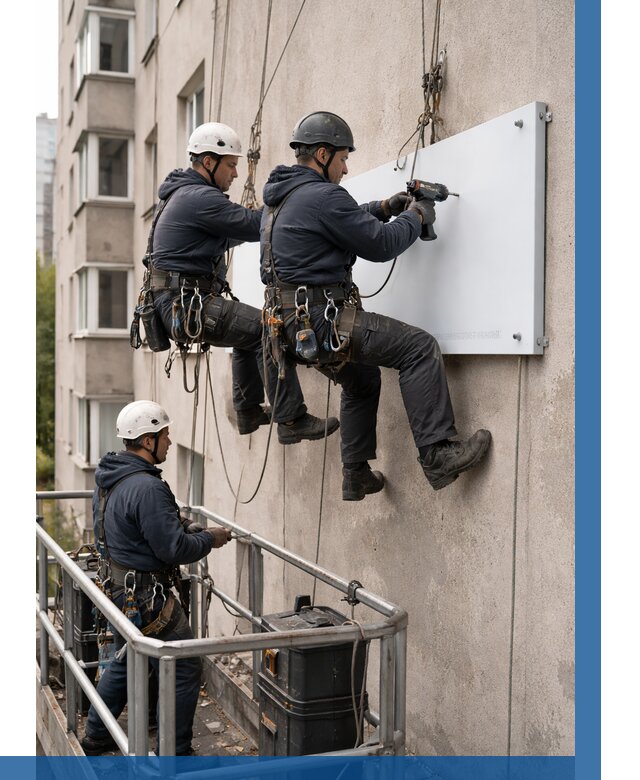 Монтаж табличек и указателей в Балашихе от 3589 р. | ВЫСОТНИК-Блш