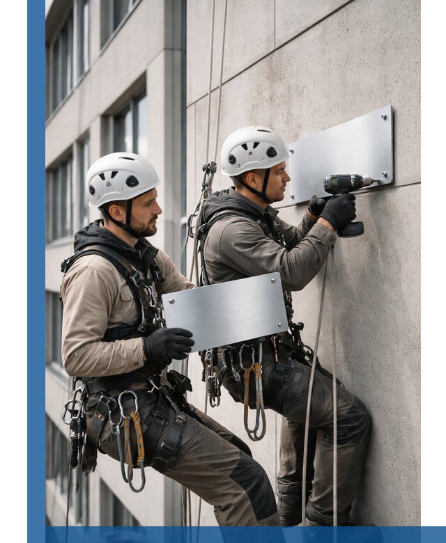 Монтаж табличек и указателей в Балашихе для зданий и сооружений