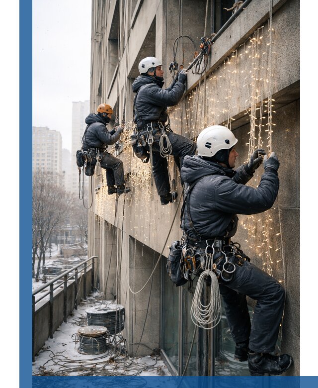 Монтаж новогодней иллюминации и украшение фасадов в Балашихе