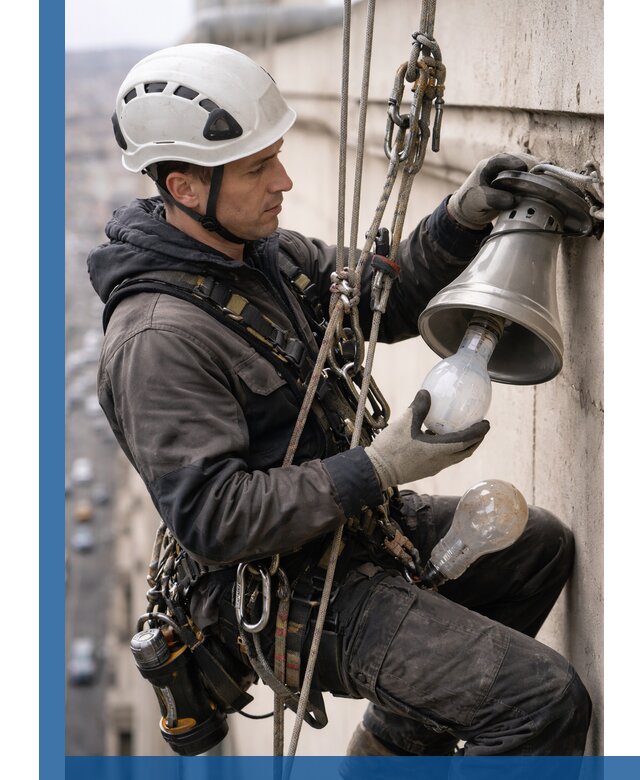 Замена ламп на высоте в Балашихе профессионально и быстро