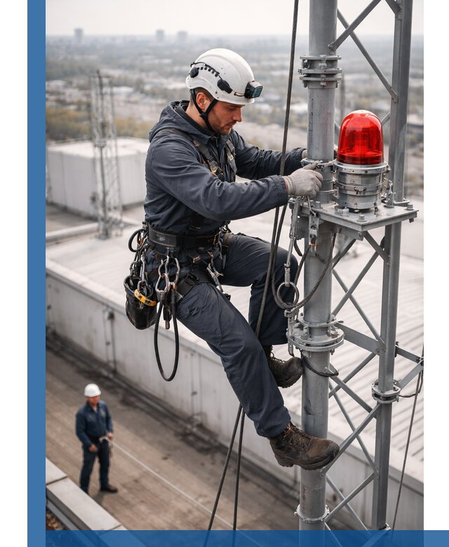 Монтаж заградительных огней и обслуживание объектов в Балашихе