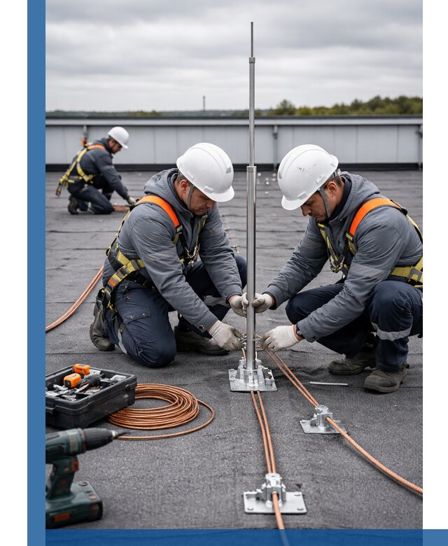 Монтаж молниезащиты на кровле в Балашихе под ключ с гарантией