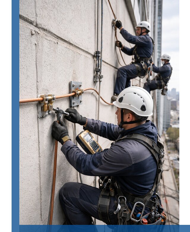 Монтаж системы заземления здания и молниезащиты в Балашихе