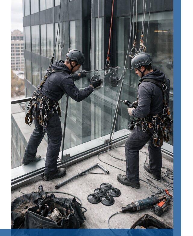 Монтаж стеклянных ограждений в Балашихе от 2563 р. | ВЫСОТНИК-Блш