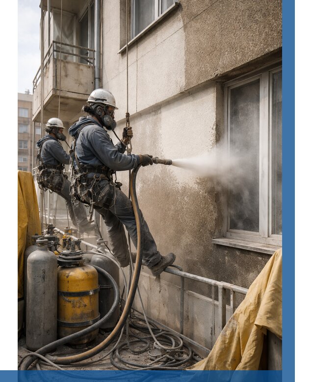 Пескоструйная очистка фасада в Балашихе от 666 р. | ВЫСОТНИК-Блш