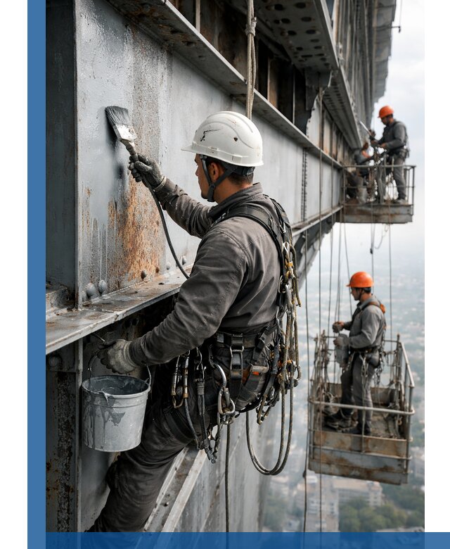 Покраска металлоконструкций на высоте в Балашихе профессионально