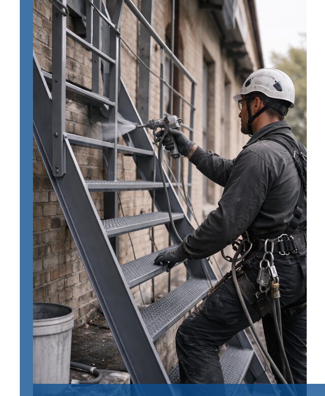 Покраска и антикоррозионная защита пожарных лестниц в Балашихе