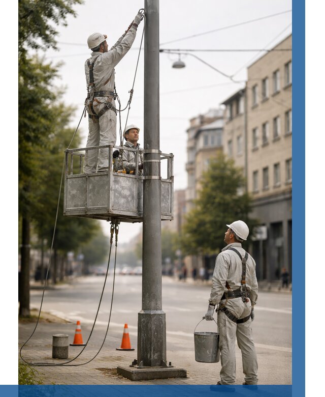 Покраска опор освещения в Балашихе от 5127 р. | ВЫСОТНИК-Блш