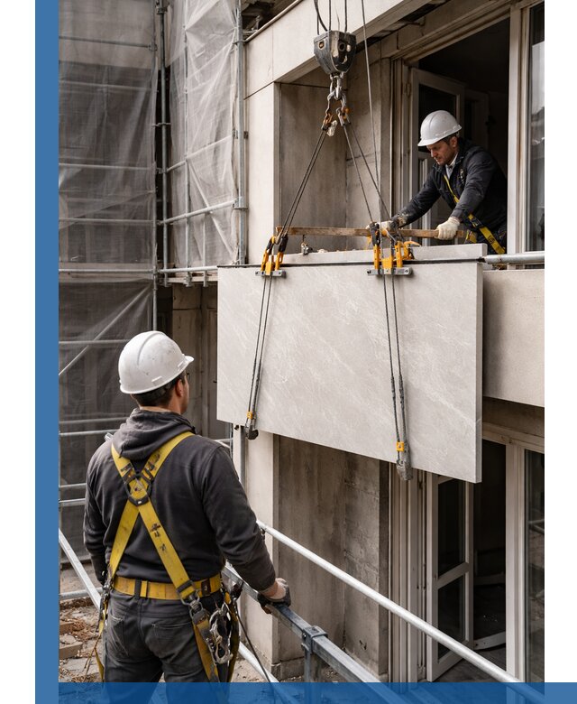 Подъем керамогранита на этаж в Балашихе грузчиками и техникой