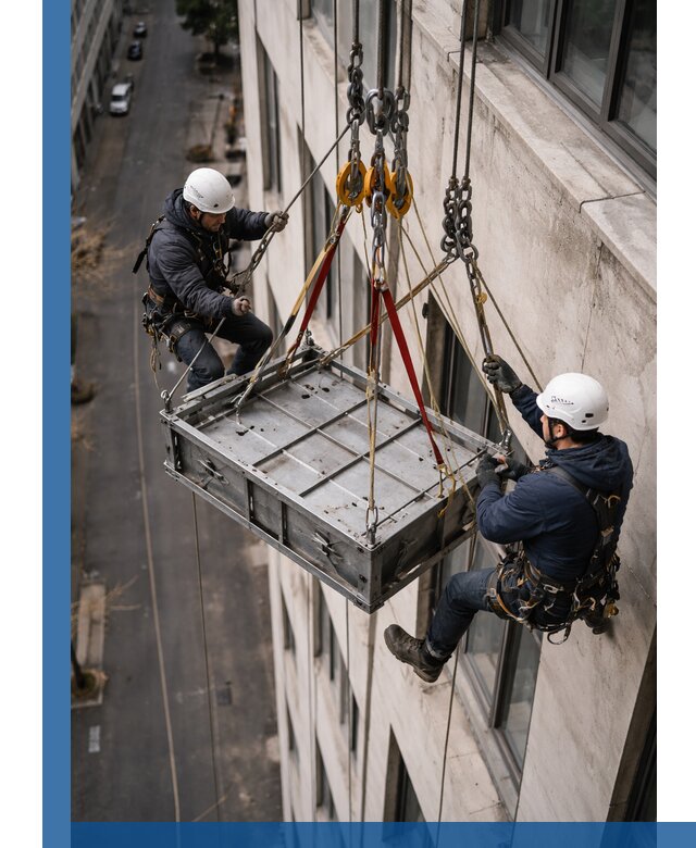 Спуск и подъем грузов по фасаду в Балашихе для зданий