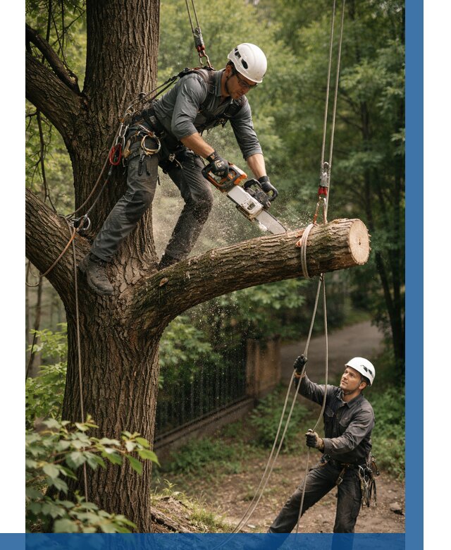 Спил деревьев альпинистами в Балашихе от 8202 р. | ВЫСОТНИК-Блш
