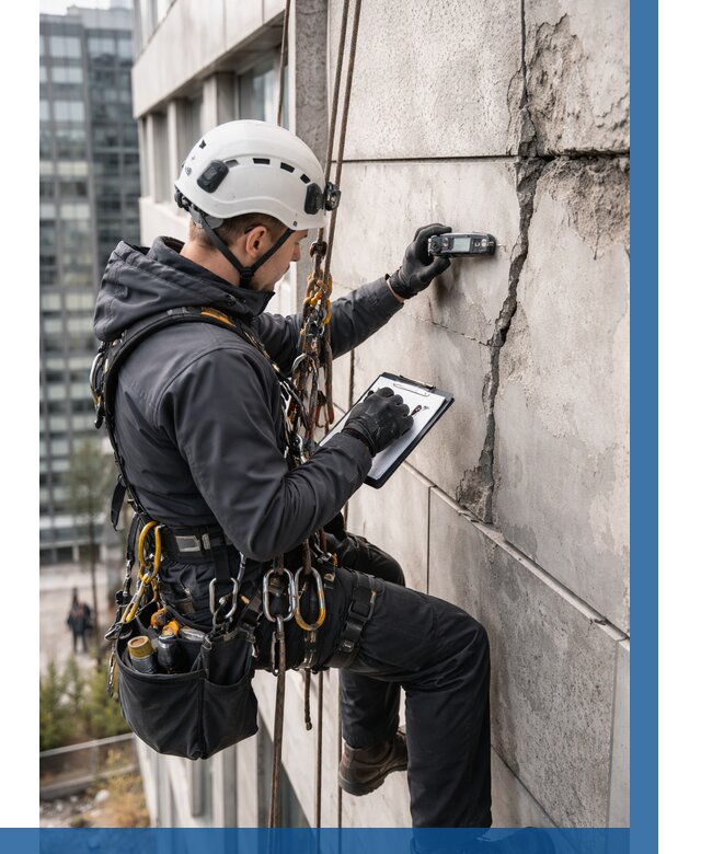 Обследование фасада альпинистами в Балашихе от 123 р. | ВЫСОТНИК-Блш