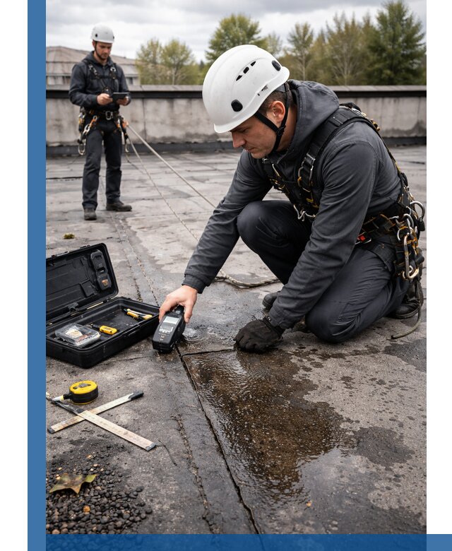 Обследование кровли на протечки и выявление дефектов в Балашихе