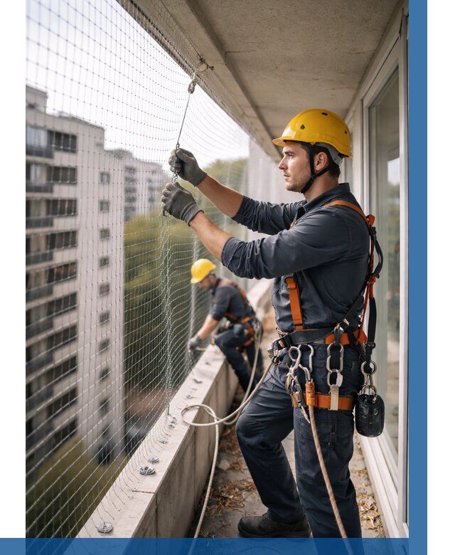 Монтаж сетки от птиц в Балашихе от 4614 р. | ВЫСОТНИК-Блш