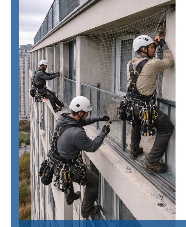 Профессиональный монтаж защитной сетки от птиц в Балашихе